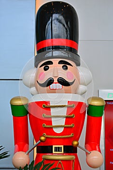 Christmas soldier nutcracker statue with drum