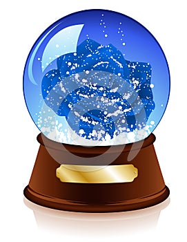 Christmas sphere with blue rose inside