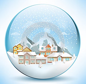 Christmas sphere with houses