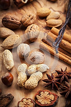 Christmas spices and nuts