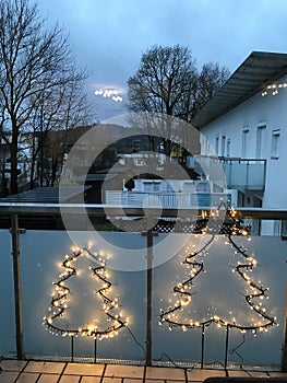 The Christmas spirit from the Balcony of the government apartment in Linz, Upper Austria