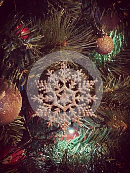 Christmas spirit and miracles reflect on this snowflake