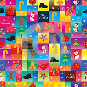 Christmas square cute seamless pattern