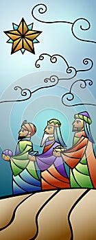 Christmas Stained Glass Nativity Banner