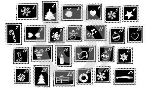 Christmas stamps vector - advent calendar