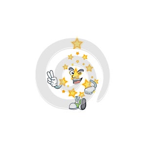 Christmas star Character cartoon style with two fingers