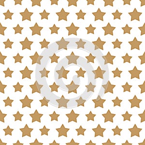 Christmas star gold style seamless pattern on white background