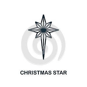 Christmas Star icon. Line style from christmas icon collection. Thin Christmas Star icon for web design, apps, software, print