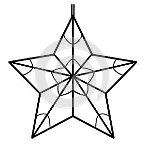 Christmas Star Isolated Coloring Page for Kids