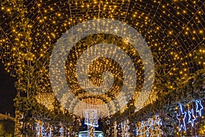 Christmas Star Lights Decorations Illuminated Exhibit Cityscape Nice France