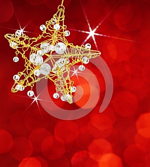 Christmas star with red lights