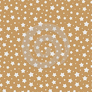 Christmas star seamless pattern white color on gold background for christmas sale