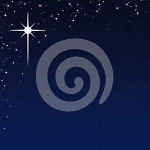 Christmas Star on a Starry Night Sky Background photo