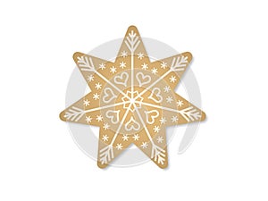 Christmas star on white background - 3d rendering