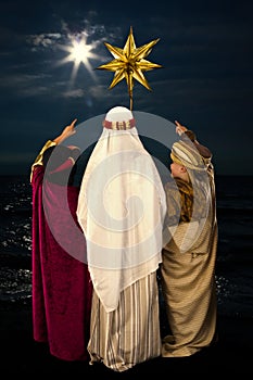 Christmas star and wise men