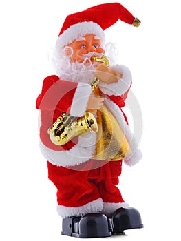 Christmas statue of Santa Claus isolated on white background