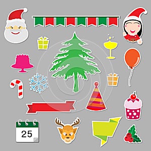 Christmas stickers icons