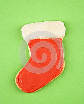 Christmas stocking cookie.