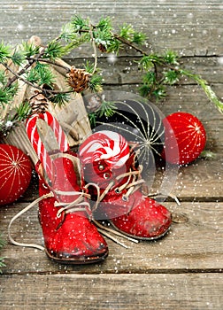 Christmas stocking. festive nostalgic decoration photo