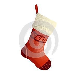 Christmas stocking isolated digital illustration