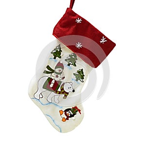 Christmas stocking isolated on white background