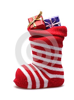 Christmas stocking and presents