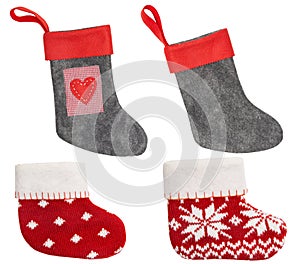 Christmas Stocking, Red Sock Hanging Isolated White Background