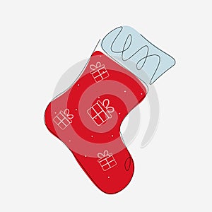 Christmas stocking on white background, vector