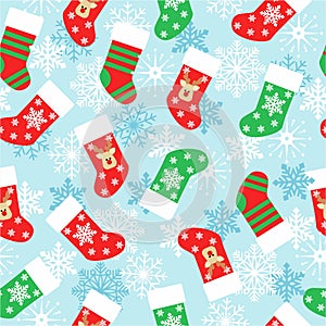 Christmas stockings seamless pattern.