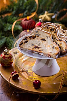 Christmas stollen with cookies