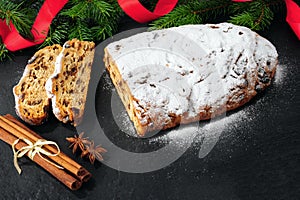 Christmas Stollen over black