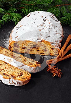 Christmas Stollen over black