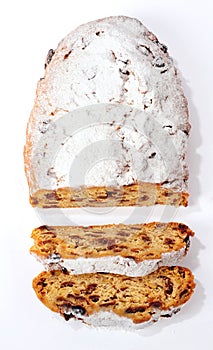 Christmas Stollen over white