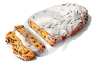 Christmas Stollen over white