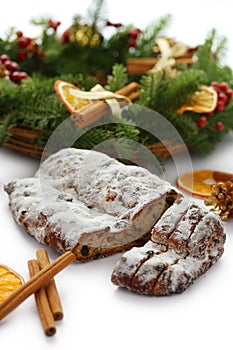 Christmas Stollen and wreath