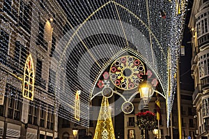 Christmas street decorations in Malaga, Spain