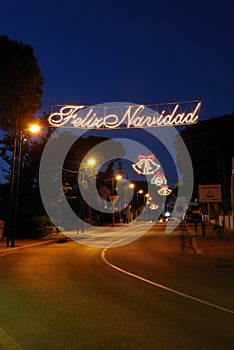 Christmas streetlights, Calahonda, Spain. photo