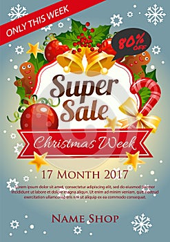 Christmas super sale week poster photo