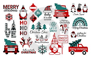 Christmas SVG bundle. Happy New Year. Buffalo plaid snowflakes. Christmas gnomes. Santa Claus squad. Arabesque tile photo