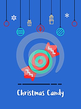 Christmas sweet candy icon. Vector