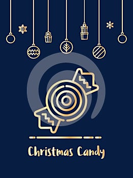 Christmas sweet candy icon. Vector