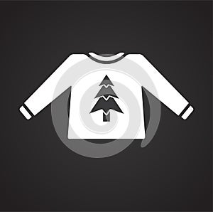 Christmas sweeter icon on black background for graphic and web design, Modern simple vector sign. Internet concept. Trendy symbol