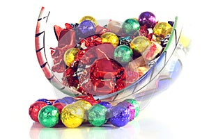 Christmas sweets in a glass bowl