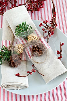 Christmas table place setting