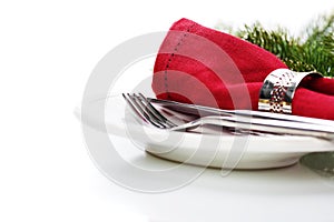 Christmas table place setting