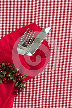 Christmas table place setting