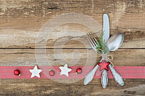 Christmas table place setting