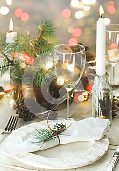 Christmas table setting.