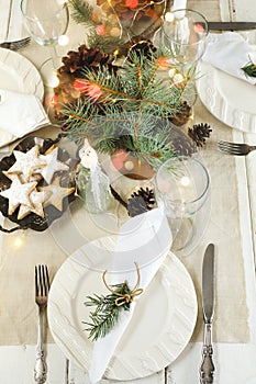 Christmas table setting.