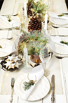 Christmas table setting.